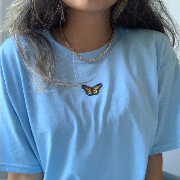 l a s t  one✨ baby blue butterfly tee🦋 - Picture 4 of 7